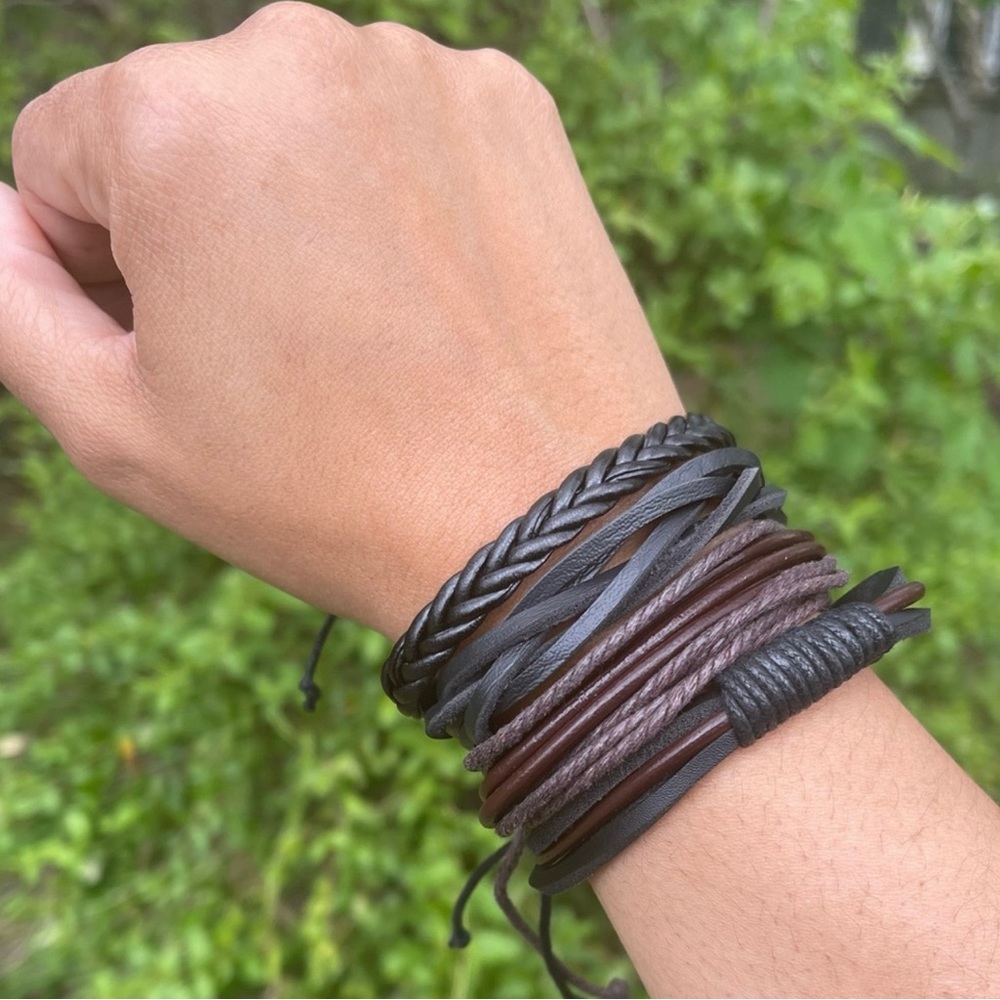 Leather Bracelet Stack Unisex - Picture 4 of 5